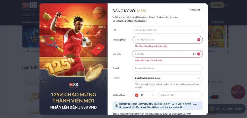 trang chu M88
